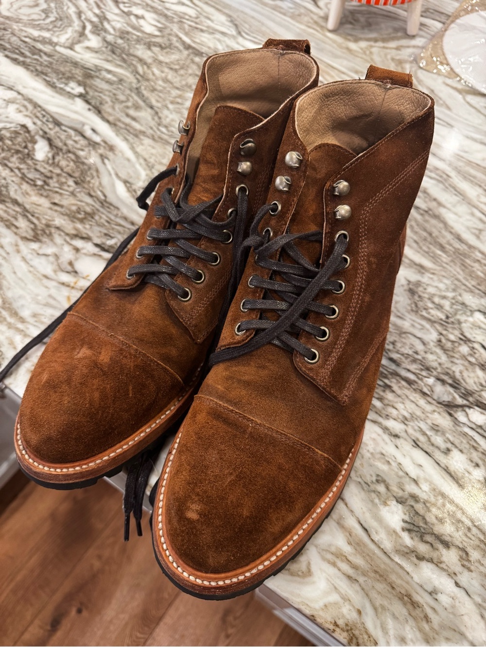 Taylor Stitch the Moto Boot Men’s Suede Lace-Up Boots in Brown